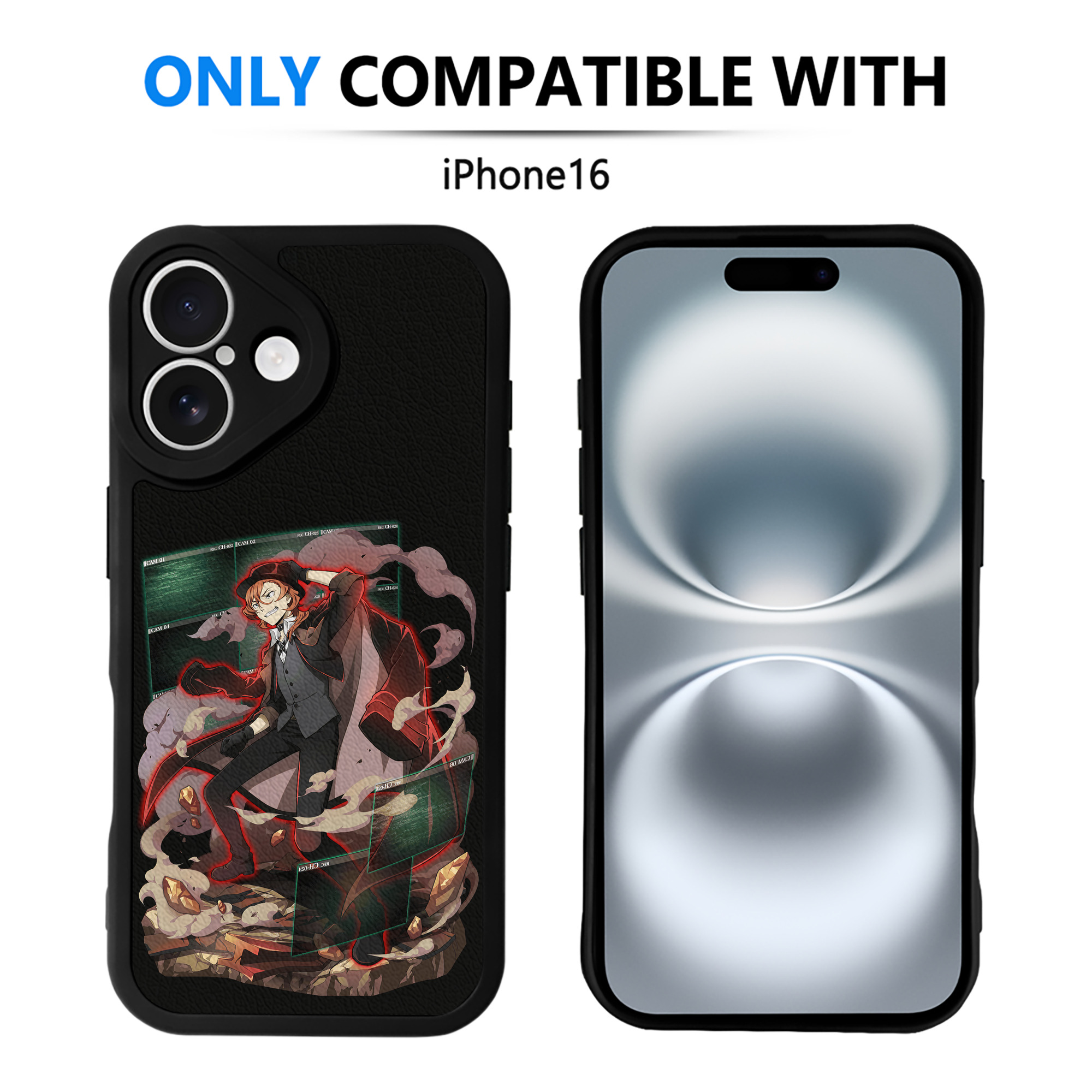 （画像用） 文豪ストレイドッグス Bungo Stray Dogs 【iPhone 16シリーズ対応】シリコンスマホケース（レザー調） 材質：シリコン